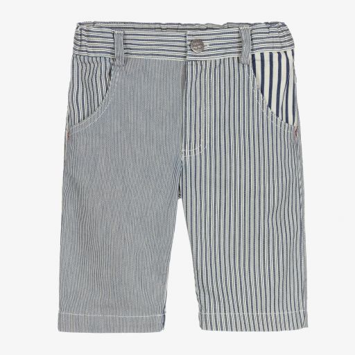 Lapin House-Ivory Blue Stripe Shorts | Childrensalon Outlet