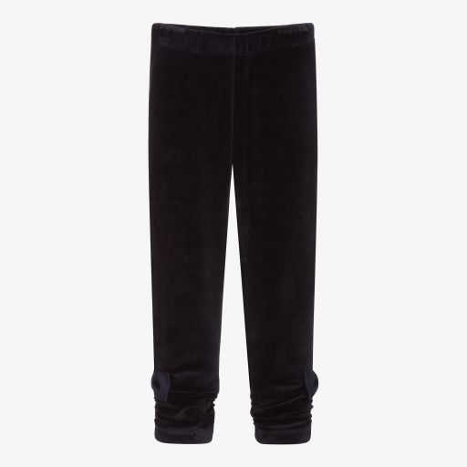 Lapin House-Navy Blue Velour Leggings | Childrensalon Outlet