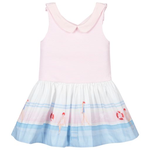 Lapin House-Pink & Blue Cotton Dress | Childrensalon Outlet