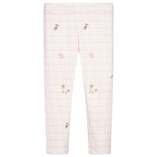 Lapin House-Pink Cotton Floral Leggings | Childrensalon Outlet