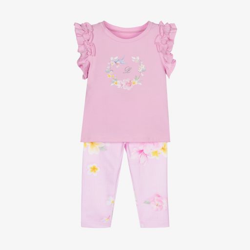 Lapin House-طقم ليغنغز قطن جيرسي لون زهري للبنات | Childrensalon Outlet