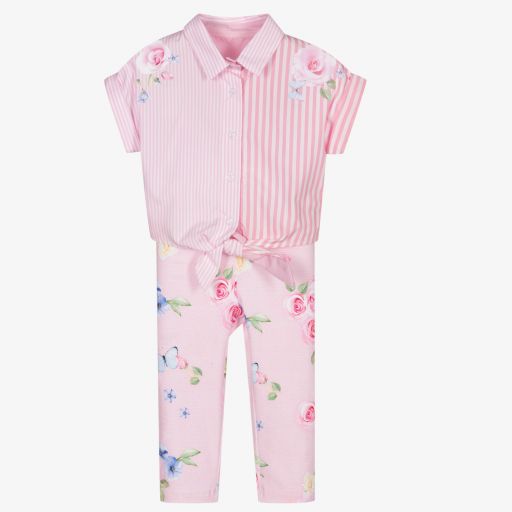 Lapin House-طقم ليغنغز قطن لون زهري للبنات | Childrensalon Outlet
