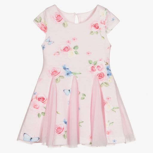 Lapin House-Розовое платье из хлопка и тюля | Childrensalon Outlet