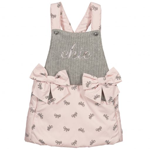 Lapin House-Pink & Grey Pinafore Dress | Childrensalon Outlet