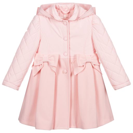 Lapin House-Pink Hooded Wool Coat | Childrensalon Outlet