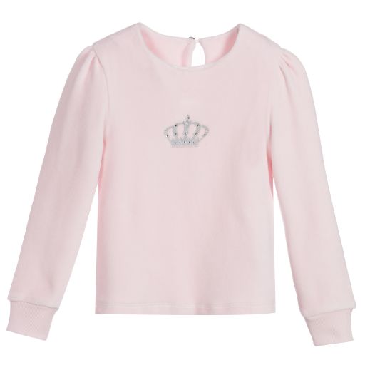 Lapin House-Pink Velour Crown Top | Childrensalon Outlet
