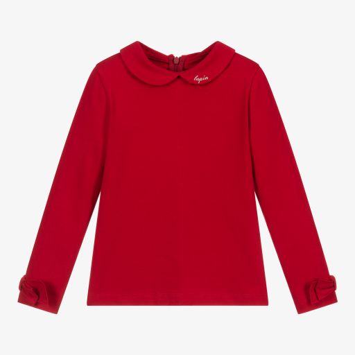 Lapin House-Red Cotton Jersey Top | Childrensalon Outlet