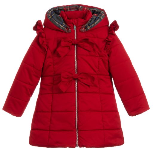 Lapin House-Red Hooded Puffer Coat | Childrensalon Outlet