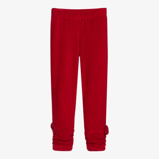 Lapin House-Red Velour Leggings | Childrensalon Outlet