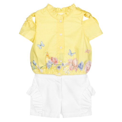 Lapin House-Yellow & White Shorts Set | Childrensalon Outlet