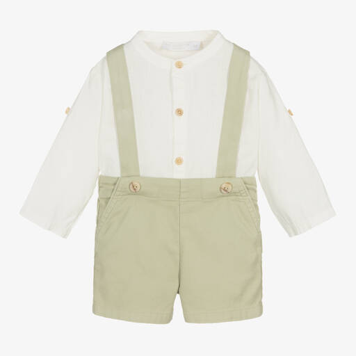 Laranjinha-Baby Boys Cotton & Linen Shorts Set | Childrensalon Outlet