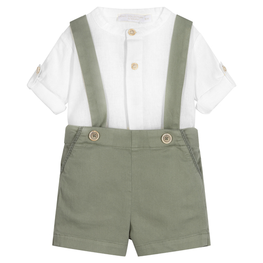 Chic by Laranjinha-Grünes Shorts-Set für Babys (J) | Childrensalon Outlet