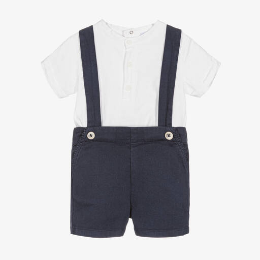 Laranjinha-Ensemble short bleu et blanc bébé | Childrensalon Outlet