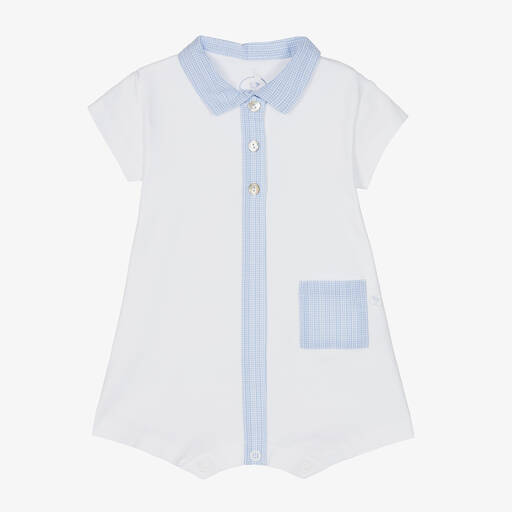 Laranjinha-Baby Boys White Cotton Shortie | Childrensalon Outlet