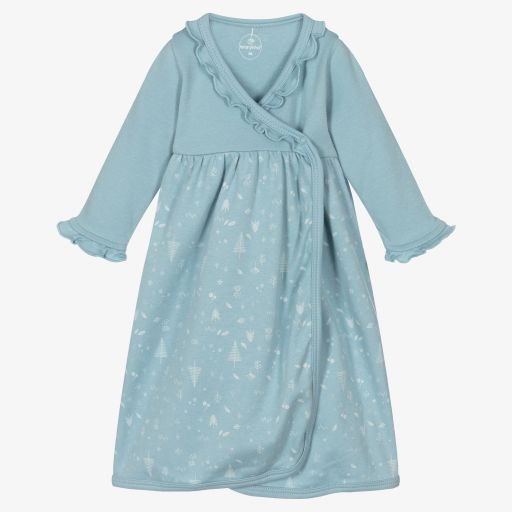 Laranjinha-Baby Girls Blue Cotton Dress | Childrensalon Outlet