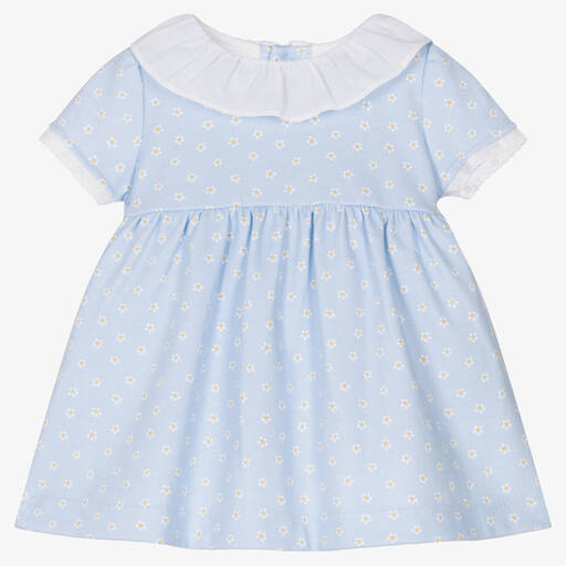 Laranjinha-Baby Girls Blue Daisy Print Dress | Childrensalon Outlet