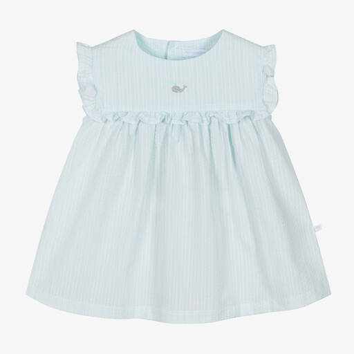 Laranjinha-Robe bleue en coton gaufré bébé | Childrensalon Outlet