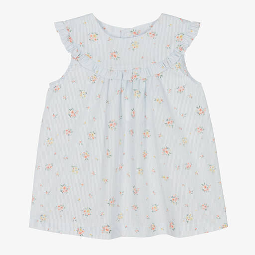 Laranjinha-Robe bleue et blanche rayée bébé | Childrensalon Outlet