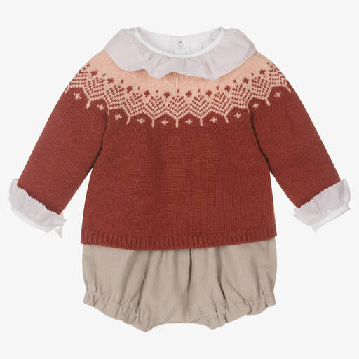 Laranjinha-Baby Girls Cotton Shortie Set | Childrensalon Outlet