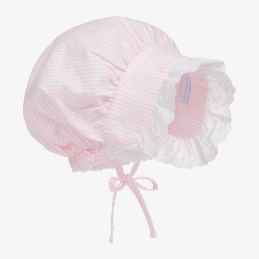 Laranjinha-Baby Girls Pink Cotton Bonnet | Childrensalon Outlet