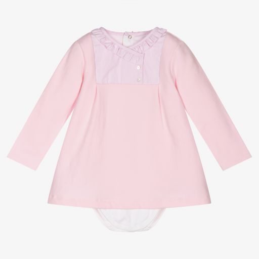 Laranjinha-Baby Girls Pink Cotton Dress | Childrensalon Outlet