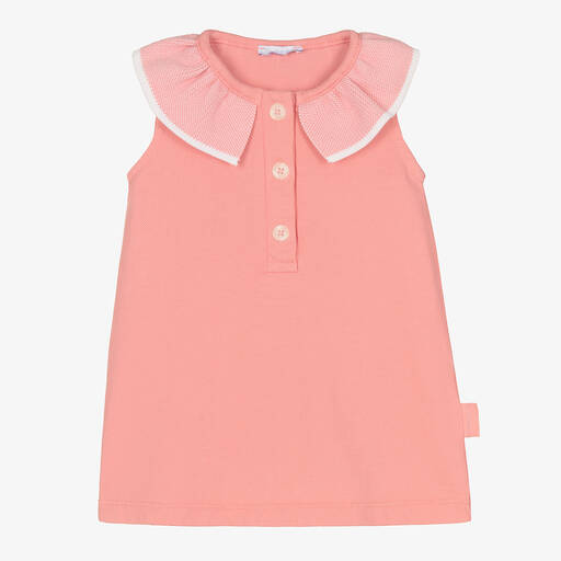 Laranjinha-Baby Girls Pink Cotton Piqué Dress | Childrensalon Outlet