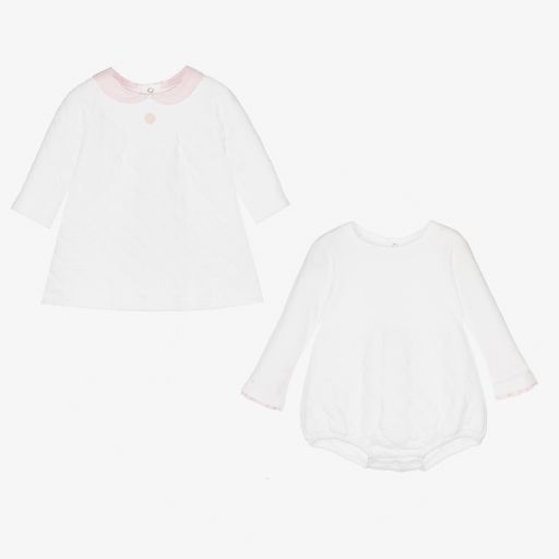 Laranjinha-Baby Girls White Dress Set | Childrensalon Outlet
