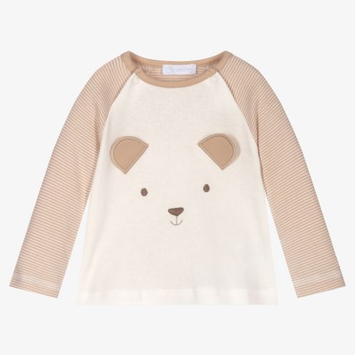 Laranjinha-Beige Teddy Cotton Top | Childrensalon Outlet