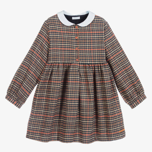 Laranjinha-Blue & Beige Cotton Dress | Childrensalon Outlet