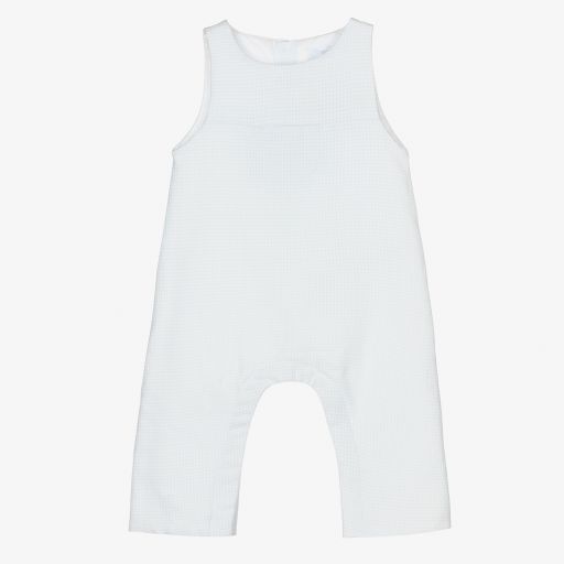 Laranjinha-Blue Check Cotton Baby Romper | Childrensalon Outlet