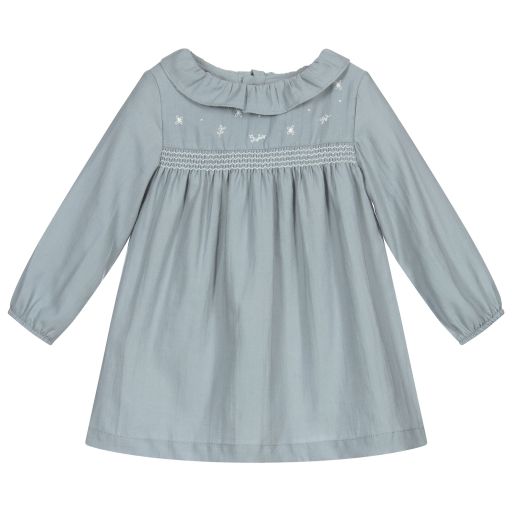 Laranjinha-Blue Cotton Baby Dress | Childrensalon Outlet