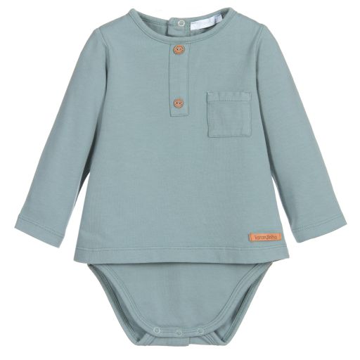Laranjinha-Blue Cotton Baby Top | Childrensalon Outlet