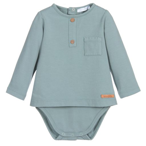 Laranjinha-Blue Cotton Baby Top | Childrensalon Outlet