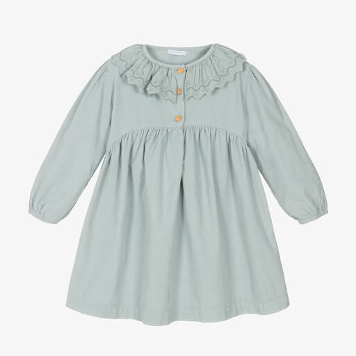 Laranjinha-Robe bleue en velours côtelé de coton | Childrensalon Outlet