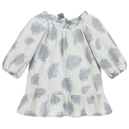 Laranjinha-Blue Floral Cotton Top | Childrensalon Outlet