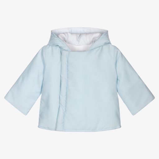 Laranjinha-Blue Hooded Baby Jacket | Childrensalon Outlet