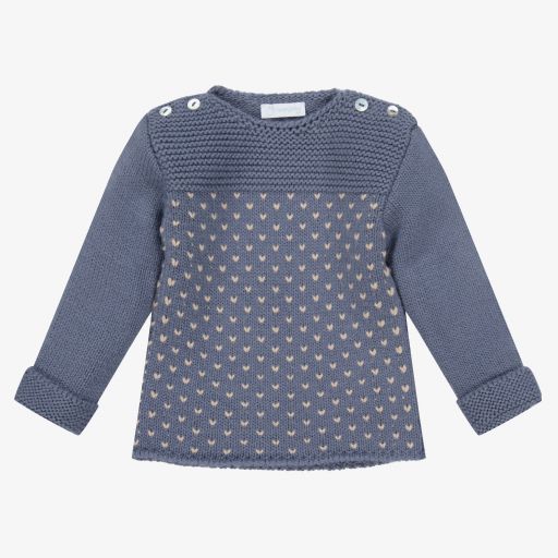 Laranjinha-Blue Knitted Jumper | Childrensalon Outlet