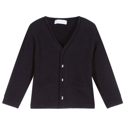 Laranjinha-Blauer Wollstrickcardigan | Childrensalon Outlet