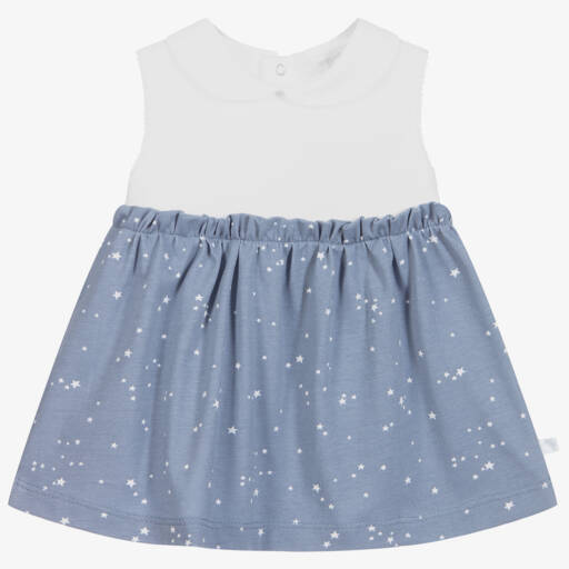 Laranjinha-Blue & White Stars Dress | Childrensalon Outlet