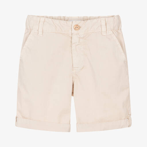 Laranjinha-Boys Beige Cotton Chino Shorts | Childrensalon Outlet