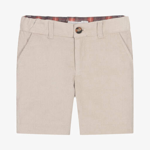 Laranjinha-Boys Beige Cotton Corduroy Shorts | Childrensalon Outlet