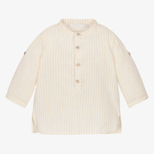 Laranjinha-Chemise beige rayé en coton garçon | Childrensalon Outlet