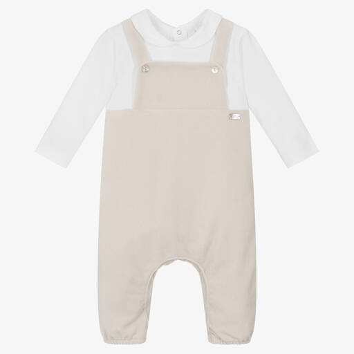 Laranjinha-Pyjama beige et blanc bébé garçon | Childrensalon Outlet