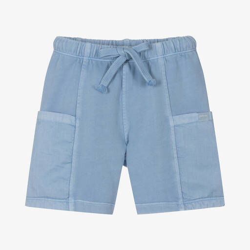 Laranjinha-Boys Blue Cotton Jersey Shorts | Childrensalon Outlet