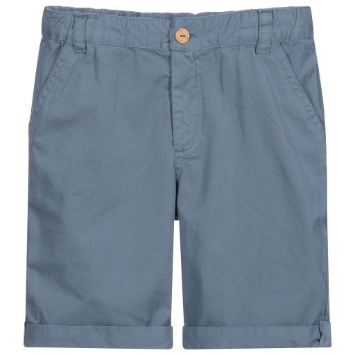 Laranjinha-Boys Blue Cotton Shorts | Childrensalon Outlet