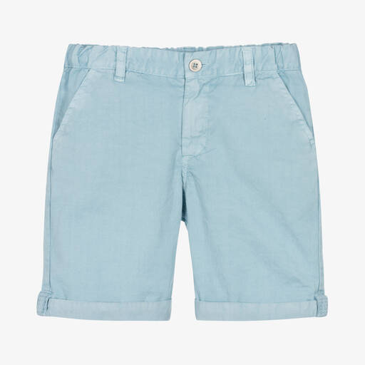 Laranjinha-Boys Blue Cotton Shorts | Childrensalon Outlet