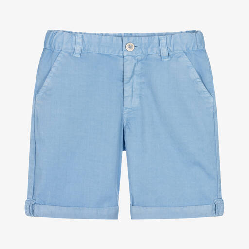 Laranjinha-Boys Blue Cotton Shorts | Childrensalon Outlet
