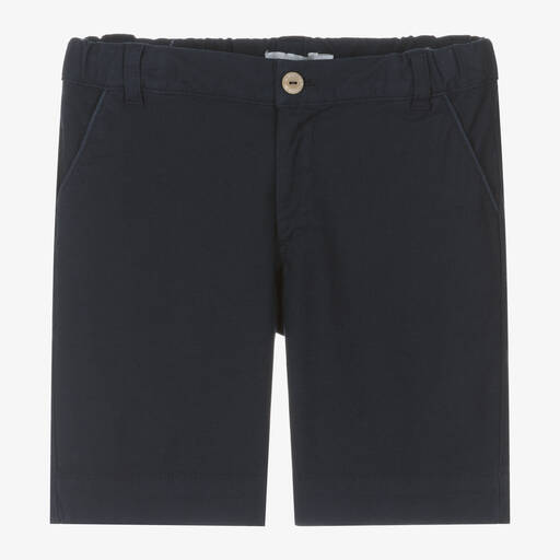 Laranjinha-Boys Blue Cotton Shorts | Childrensalon Outlet