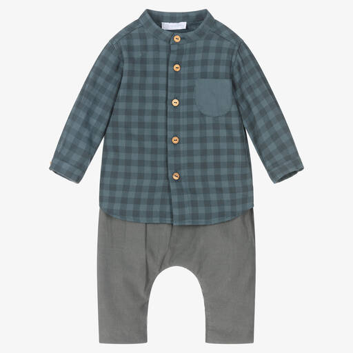 Laranjinha-Boys Blue & Grey Trouser Set | Childrensalon Outlet