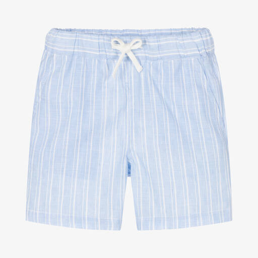 Laranjinha-Leinen-Baumwoll-Streifenshorts blau | Childrensalon Outlet